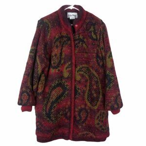 John Weitz Vintage Womens Kid Mohair Sweater Coat